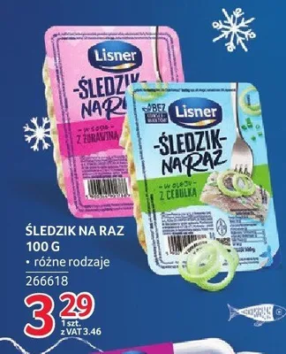 Śledź na raz Lisner 100 g promocja w Selgros
