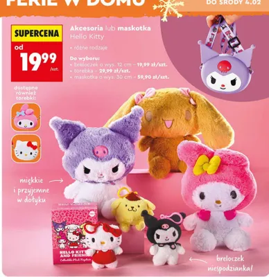 Akcesoria lub maskotka Hello Kitty - maskotka 30 cm promocja w Biedronka