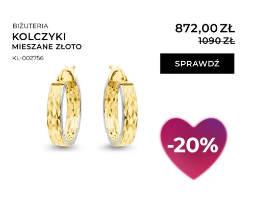 Kolczyki mieszane złoto promocja w Briju