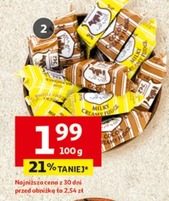 Krówki z Milanówka mleczne lub kakaowe luzem lub w opakowaniu promocja w Auchan