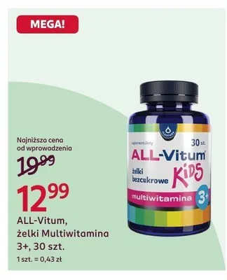 Żelki Multiwitamina 3+ 30 szt. ALL-Vitum promocja w Rossmann