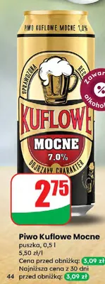 Piwo Kuflowe Mocne promocja w Dino