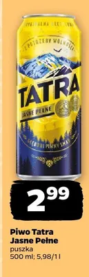 Piwo Tatra Jasne Pełne promocja w Netto
