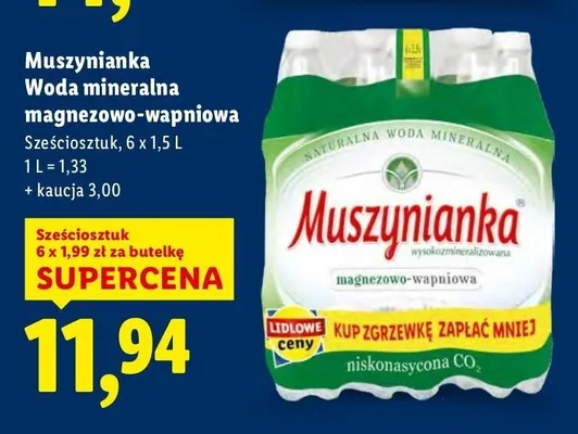 Woda mineralna manezowo-wapniowa promocja w Lidl