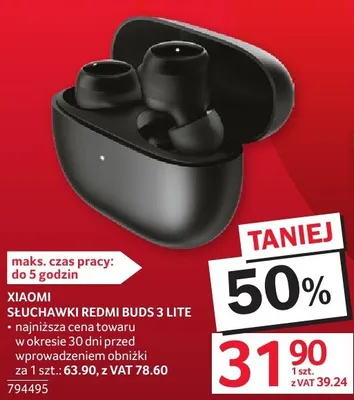 Słuchawki Xiaomi Redmi Buds 3 Lite promocja w Selgros