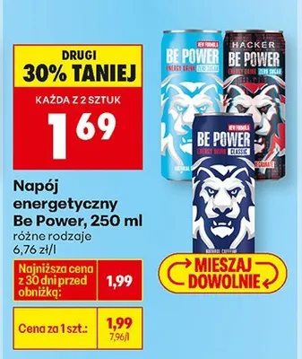 Napój energetyczny 250 ml różne rodzaje Be Power promocja w Biedronka