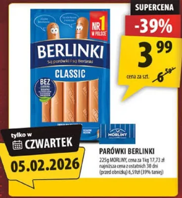 Parówki Berlinki classic promocja w Arhelan