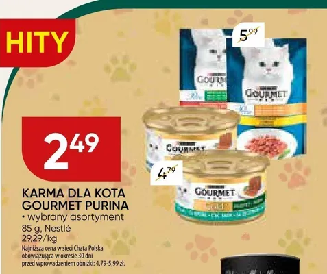 Karma dla kota Gourmet Purina promocja w Chata Polska