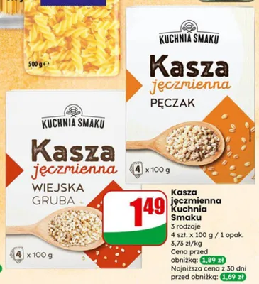 Kasza jęczmienna Kuchnia Smaku pęczak promocja w Dino