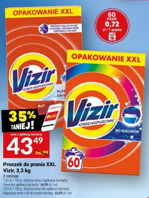 Proszek do prania XXL Vizir, 3,3 kg promocja w Twój Market