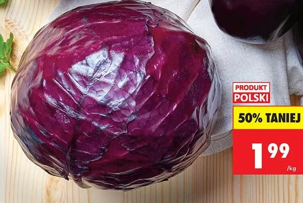Kapusta czerwona na wagę promocja w Biedronka