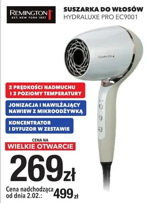 Suszarka do włosów HYDRALUXE PRO EC9001 Remington promocja w RTV EURO AGD