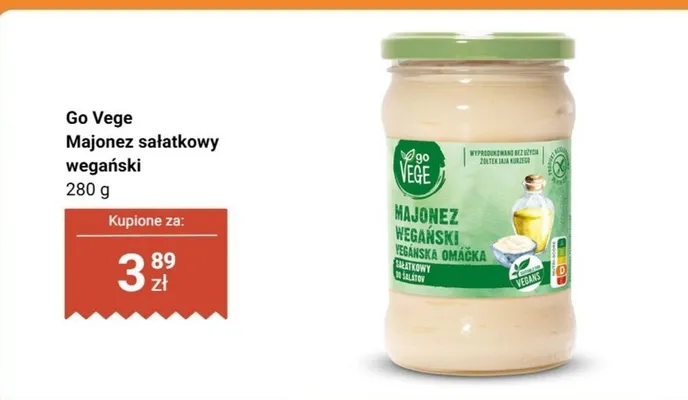 Majonez sałatkowy wegański promocja w Biedronka