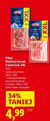 Boczek wędzony w plastrach, XXL promocja w Lidl