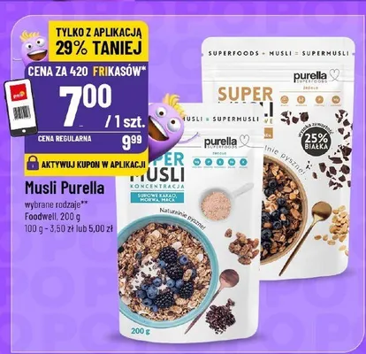 Musli Purella, różne rodzaje, Foodwell 200 g promocja w POLOmarket