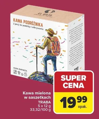 Kawa mielona w saszetkach TRABA 5 x 12 g promocja w Carrefour