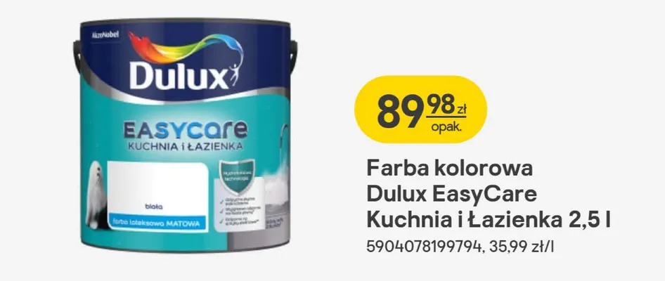 Farba kolorowa EasyCare Kuchnia i Łazienka 2,5 l promocja w Castorama