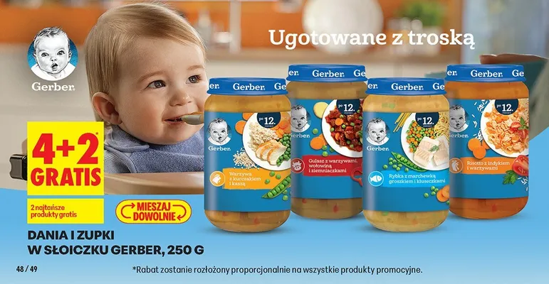 Dania i zupki w słoiczku 250 g 4+2 GRATIS promocja w Biedronka