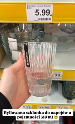 Szklanka ryflowana do napojów 310ml promocja w Dino