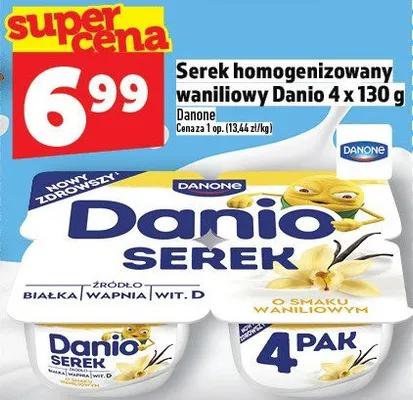 Serek homogenizowany waniliowy Danio 4x130 g promocja w TOPAZ
