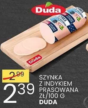 Szynka z indykiem prasowana zł/100g Duda promocja w Wafelek