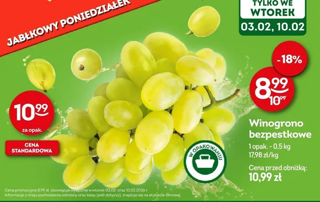 Winogrono bezpestkowe promocja w Żabka