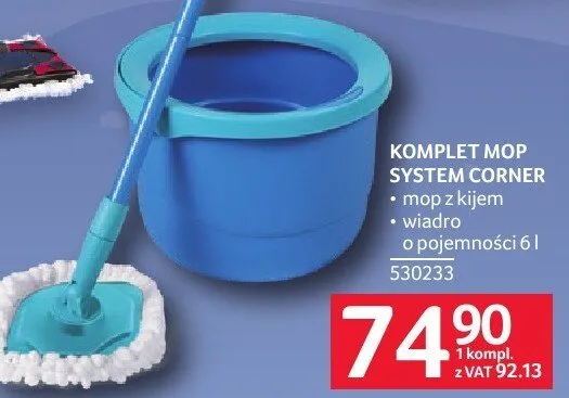 Komplet mop SYSTEM CORNER Vileda promocja w Selgros