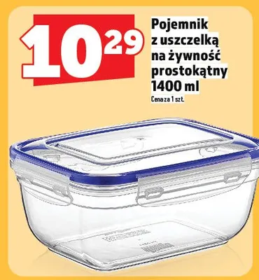 Pojemnik z uszczelką na żywność prostokątny 1400 ml TOPAZ promocja w TOPAZ