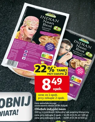 Chlebek indyjski naan promocja w Auchan