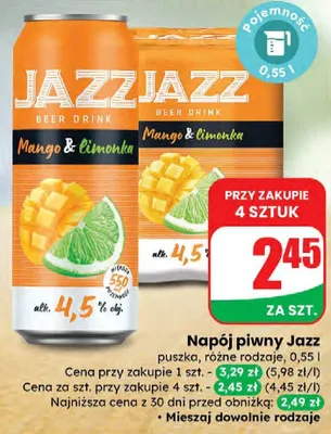 Napój piwny Mango & Limonka promocja w Dino