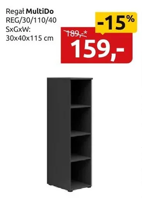 Regał Multido REG/30/110/40 SxGxW: 30x40x115 cm promocja w Black Red White