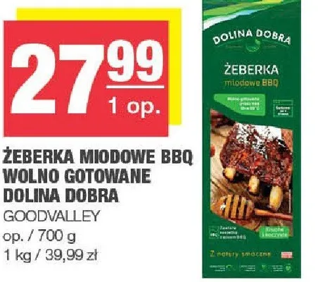 Żeberka miodowe BBQ wolno gotowane DOLINA DOBRA FOODVALLEY promocja w SPAR