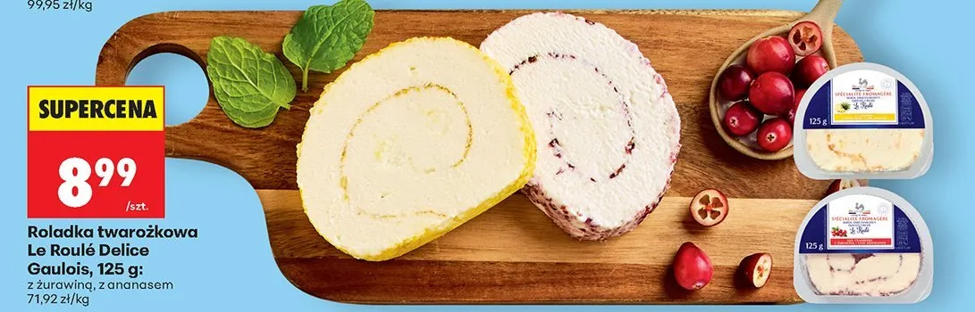 Roladka twarożkowa 125 g: z żurawiną promocja w Biedronka