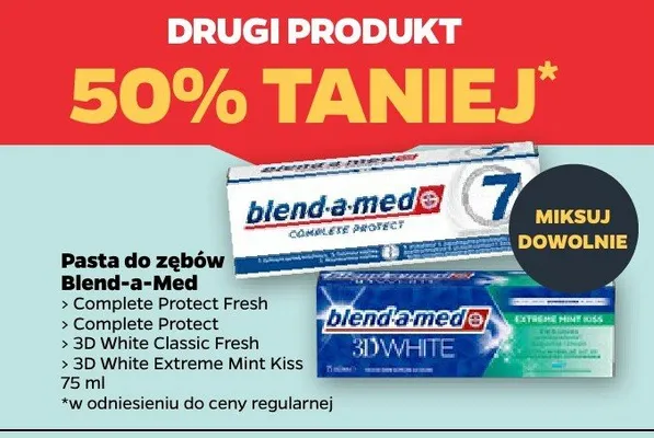 Pasta do zębów, różne rodzaje DRUGA -50% promocja w Netto