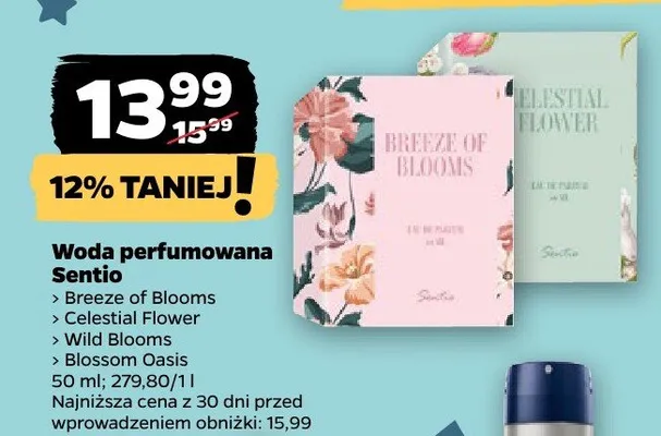Woda perfumowana Sentio Breeze of Blooms, Celestial Flower, Wild Blooms promocja w Netto
