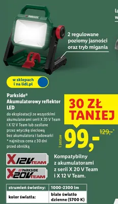 Akumulatorowy reflektor LED promocja w Lidl