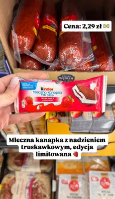 Mleczna Kanapka z nadzieniem truskawkowym promocja w Biedronka