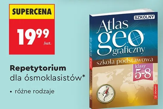 Atlas geograficzny szkoła podstawowa klasy 5-8 promocja w Biedronka