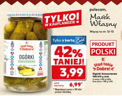 Ogórki konserwowe promocja w Kaufland
