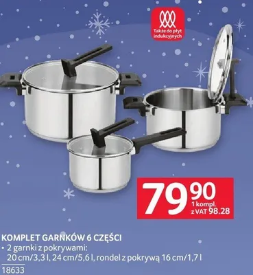 Komplet garnków 6 części Selgros promocja w Selgros