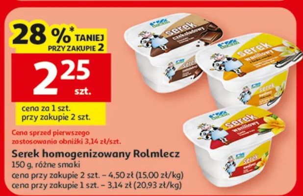 Serek homogenizowany Rolmlecz, 150 g, różne smaki promocja