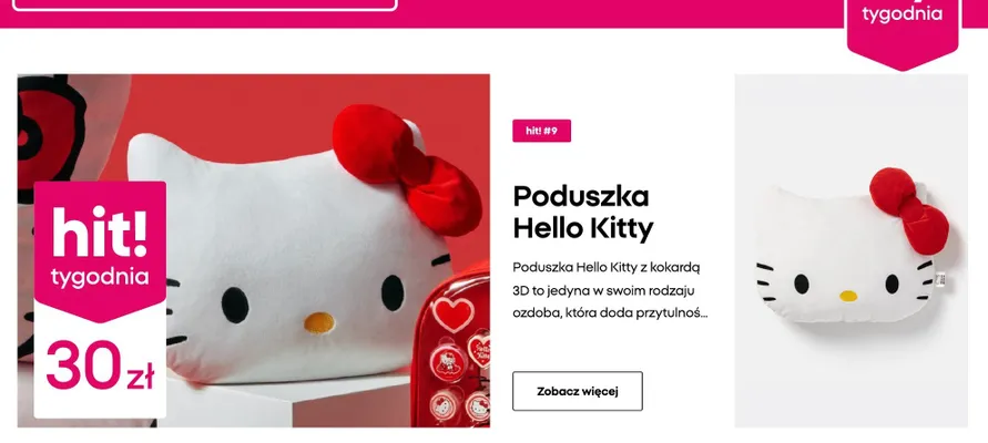 Poduszka z kokardą 3D Hello Kitty promocja