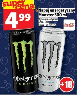 Napój energetyczny Monster 500ml promocja w TOPAZ