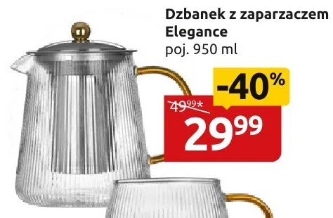 Dzbanek z zaparzaczem Elegance poj. 950ml promocja w Black Red White