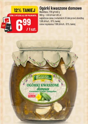Ogórki kwaszone domowe WaldiBen promocja w POLOmarket
