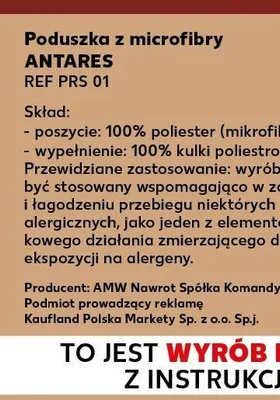 Poduszka z mikrofibry 70x80 cm Antares promocja w Kaufland
