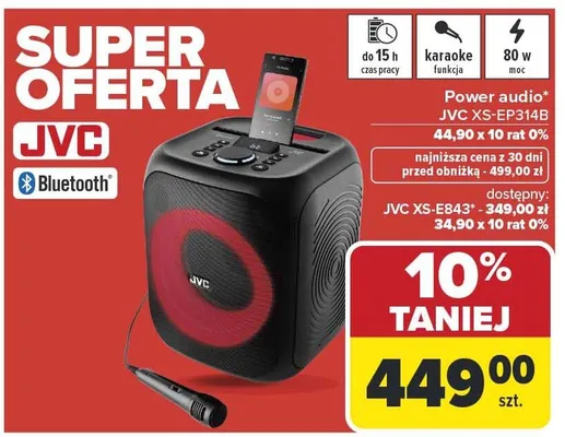 Power audio XS-EP314B JVC promocja w Carrefour