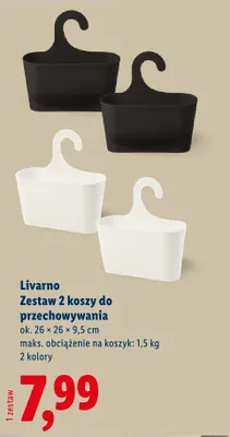 Zestaw 2 koszy do przechowywania 26x26x9,5 cm Livarno promocja w Lidl