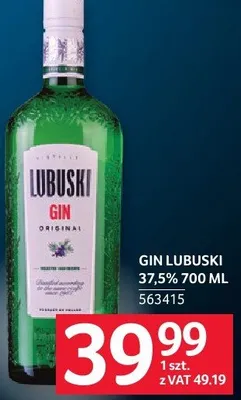 Gin Lubuski 37,5% 700 ml promocja w Selgros