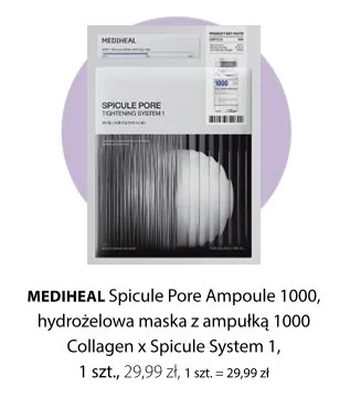 Hydrożelowa maska MEDIHEAL Spicule Pore Ampoule 1000 z ampułką 1000 Collagen x Spicule System 1 promocja w Hebe